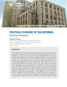 POLITICAL ECONOMY of TAX REFORMS: the Case of Colombia