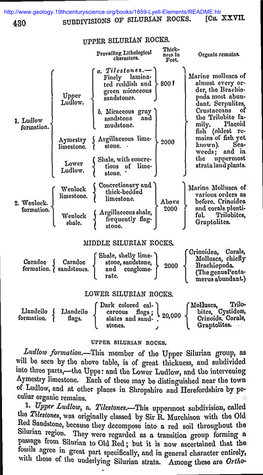 430 SUBDIVISIONSOF SILURIAN ROCKS. (Ca.XXVIL UPPER