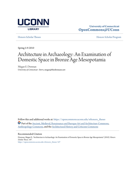 Architecture in Archaeology: an Examination of Domestic Space in Bronze Age Mesopotamia Megan E