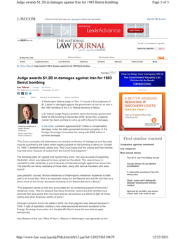National Law Journal Article
