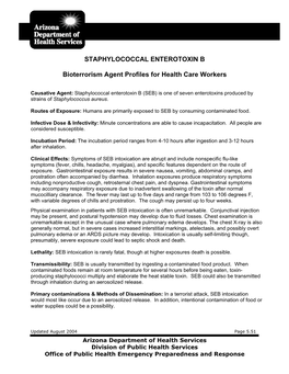 Staphylococcal Enterotoxin B