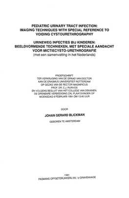 Pediatric Urinary Tract Infection: Imaging Techniques with Special Reference to Voiding Cystourethrography