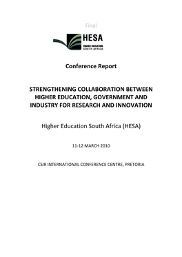 Conference Report STRENGTHENING