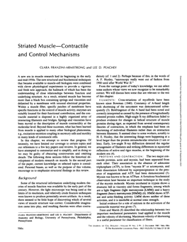 Striated Muscle-Contractile and Control Mechanisms