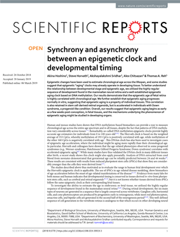 Synchrony and Asynchrony Between an Epigenetic Clock And