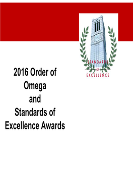 2016 Order of Omega and Standards of Excellence Awards Dr