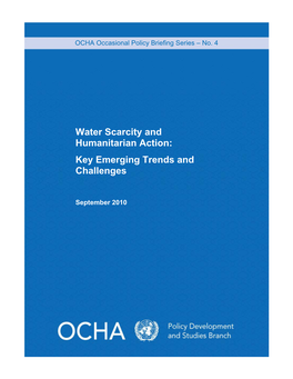 Water Scarcity and Humanitarian Action: Key Emerging Trends and Challenges