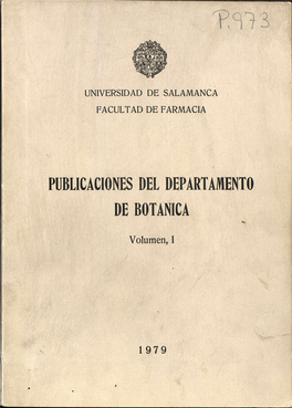 Publicaciones Del Departamento De Botanica