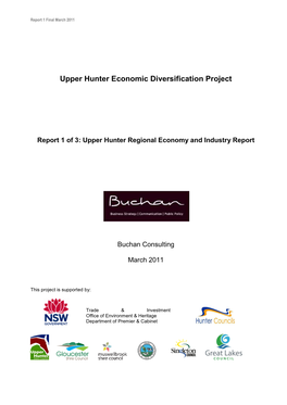 Upper Hunter Diversif Report 1 Final Regional Economy Report Rev July