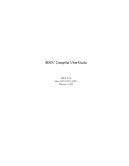 SDCC Compiler User Guide