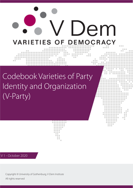 Codebook Varieties of Party Identity and Organization (V-Party)