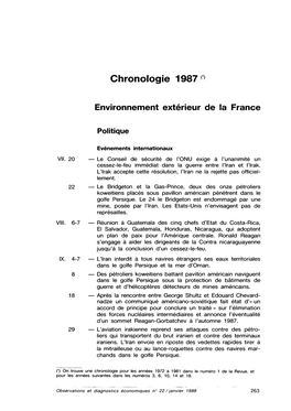 Chronologie 1987