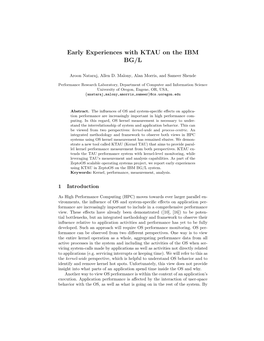 Early Experiences with KTAU on the IBM BG/L
