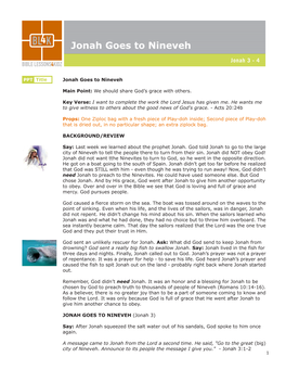 Jonah Goes to Nineveh