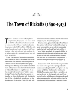The Town of Ricketts (1890-1913)