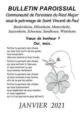 BULLETIN PAROISSIAL Communauté De Paroisses Du Ried Major Sous Le Patronage De Saint Vincent De Paul