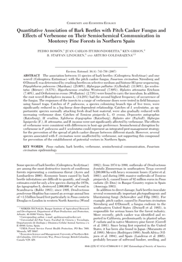 Quantitative Association of Bark Beetles with Pitch Canker Fungus and Effects of Verbenone on Their Semiochemical Communication