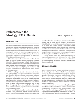 Ideology of Eric Harris Influences On