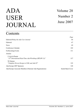 Ada User Journal