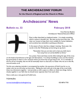 National Archdeacons' Forum Mailing