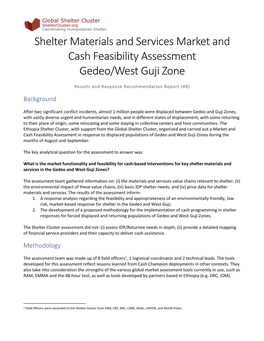 Market and Cash Feasibility Assessment Gedeo/West Guji Zone