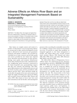 Adverse Effects on Alfeios River Basin and an Integrated Management Framework Based on Sustainability