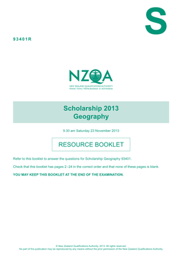 Scholarship Geography (93401) 2013