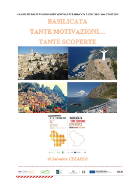 Analisi Studio Su Viaggio Motivazionale in Basilicata E Nell’Area Gal Start 2020