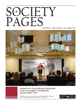 Society Pages Are Published with the Assistance of Canada Post