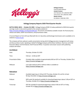 Kellogg Company News