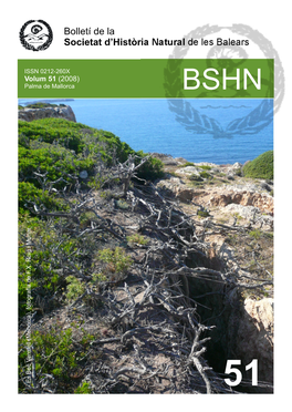 Bolletí De La Societat D'història Natural De Les Balears 2008, Vol. 51