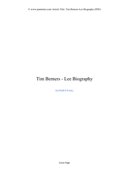 Tim Berners-Lee Biography (PDF)