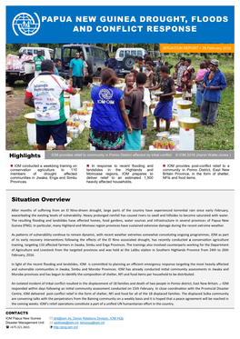 IOM PNG Drought, Floods and Conflict Response, 29 February 2016