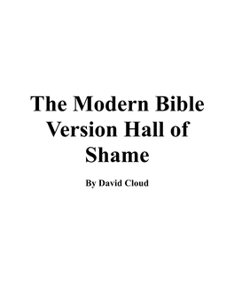 Modern Bible Version Hall of Shame 2