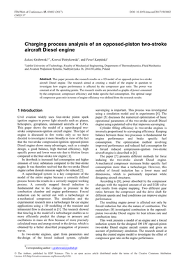 Charging Process Analysis of an Opposed-Piston Two-Stroke Aircraft Diesel Engine