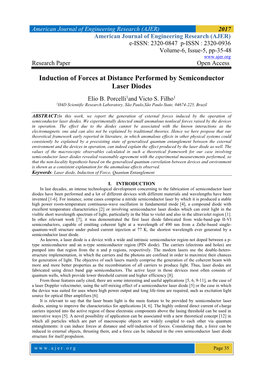 Induction of Forces at Distance Performed by Semiconductor Laser Diodes