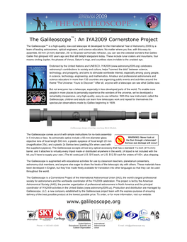The Galileoscope™: an IYA2009 Cornerstone Project