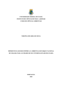 Labomar Curso De Ciências Ambientais Virgínia Eduarda De Sousa