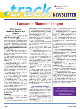 — Lausanne Diamond League —