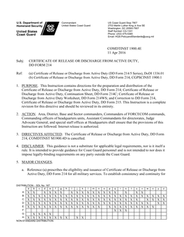 Certificate of Release Or Discharge from Active Duty, Dd Form 214
