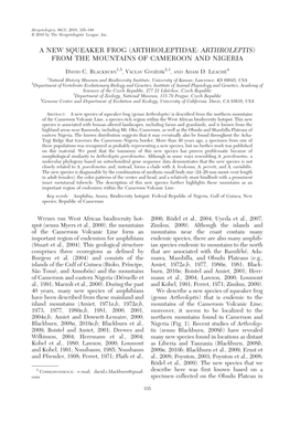 A New Squeaker Frog (Arthroleptidae: Arthroleptis) from the Mountains of Cameroon and Nigeria