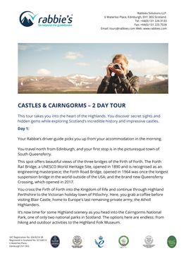 Castles & Cairngorms – 2 Day Tour