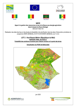 WEFE LOT 2 : Haut Bassin Malien (République Du Mali)