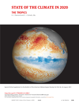 BAMS State of the Climate in 2020, Chapter 4 the Tropics