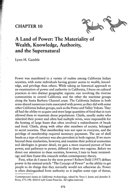 A Land of Power: the Materiality of Wealth, Knowledge, Authority, and the Supernatural