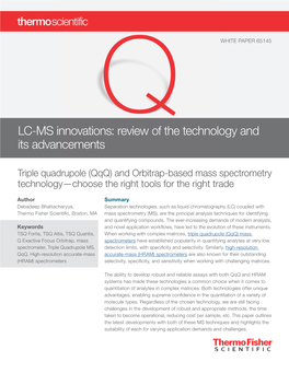 LC-MS Innovations: Review of the Technology and Its Advancements