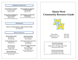 Maine West Community Resource Guide