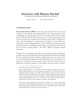 Interview with Murray Sinclair*