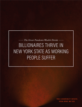3 Introduction 5 New York State Billionaire Wealth Has Surged