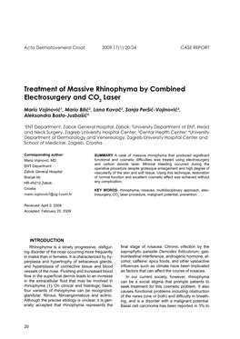 Treatment of Massive Rhinophyma by Combined Electrosurgery and CO